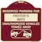 Signmission Reserved Parking for Pastors Wife Unauthorized Vehicles Towed Away Alum, 18" x 18", BU-1818-23085 A-DES-BU-1818-23085 - alternate 1